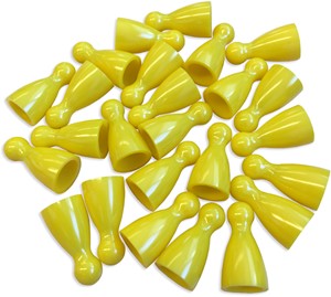 Afbeelding van het spelletje Plastic Spel Pionnen 12x24mm Geel (100 stuks)