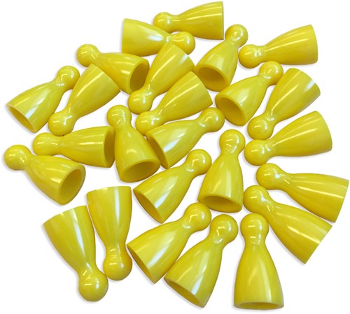 Plastic Spel Pionnen 12x24mm Geel (25 stuks)