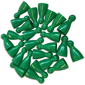 Afbeelding van het spelletje Plastic Spel Pionnen 12x24mm Groen (100 stuks)