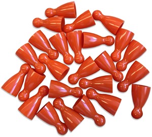 Afbeelding van het spelletje Plastic Spel Pionnen 12x24mm Oranje (100 stuks)