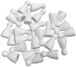 Plastic Spel Pionnen 12x24mm Wit (100 stuks)
