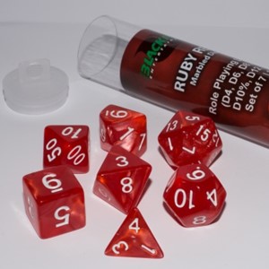 Adc Blackfire Polydice Marble Dobbelstenen 16Mm Ruby Red 7 Stuks adc blackfire kopen in de aanbieding