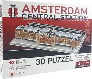 Afbeelding van het spelletje Amsterdam Centraal Station 3D Puzzel (81 stukjes)