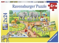 Een Dag in de Dierentuin Puzzel (2 x 24 stukjes)