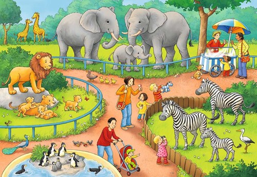 Een Dag in de Dierentuin Puzzel (2 x 24 stukjes)-3