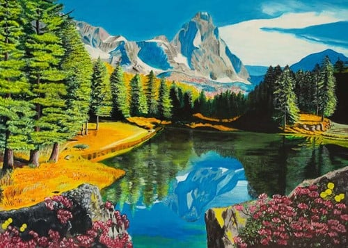 Rocky Mountain reflections Puzzel (300 XL stukjes)-2