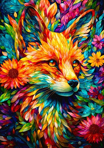 Flower Garden Fox Puzzel (1000 stukjes)-2