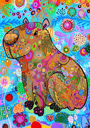 Patterned Capybara Puzzel (1000 stukjes)-2