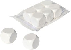 Dobbelsteen 30 mm - Onbedrukt Wit (6 stuks)