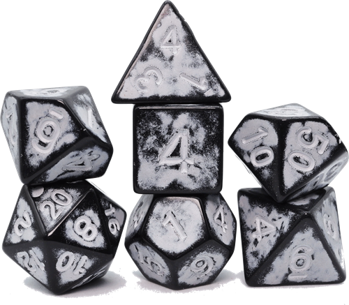 RPG Dice Set - Timeworn White